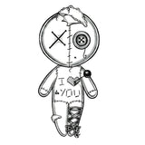 Tatouage ephemere trop mignon - personnage: I love you - Poupée vaudou