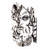 Tatouage éphémère - pin up armée façon santa muerte calavera catrina