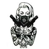 Tatouage éphémère (temporaire) - Pin up and guns | Marilyn Monroe | Faux tatouage