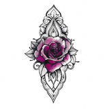 Tatouage ephemere - Rose romantique couleur, Tatouage temporaire femme