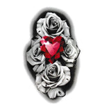 Tatouage temporaire - Cœur de rose en rubis - Tatouage éphémère femme