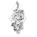 Tatouage ephemere - Roses géométriques - Faux tatouage, temporaire