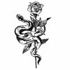 Tatouage ephemere - Serpent et rose - Tatouage temporaire tendance