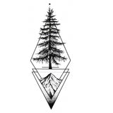 Tatouage ephemere - Arbre géométrique moderne - Faux tatouage temporaire