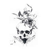 Tatouage ephemere - tête de mort, fleur et insecte stylé - Death