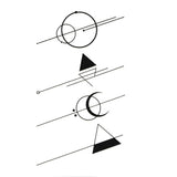 Tatouage ephemere Géométrique moderne | triangle, cercle, ligne