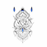 Tatouage ephemere sous les seins - Femme Underboobs, rose pendentif