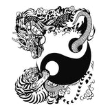 Tatouage ephemere ying yang - Tigre et dragon - Religion, Chinois