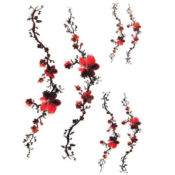 Tatouage éphémère (temporaire) branches de cerisier japonais en fleur