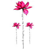 Tatouage éphémère (temporaire) de fleurs style épuré, minimaliste