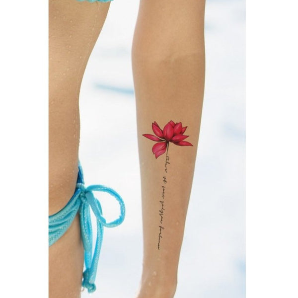 Tatouage éphémère (temporaire) de fleurs style épuré, minimaliste
