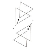 Petit tatouage éphémère (temporaire) de triangles et points, faux tatouage