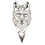Tatouage ephemere Loup arbre montagne géométrique - Skindesigned