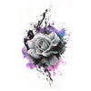 Tatouage ephemere réaliste - rose noir aquarelle - Faux tatouage  Skindesigned