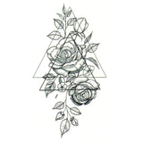 Tatouage ephemere rosier géométrique, Faux tatouage (temporaire) femme