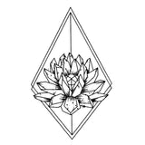 Faux tatouage femme - Lotus minimaliste géométrique japonais | Skindesigned