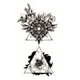 Tatouage ephemere - Triangle et fleur mandala - Faux tatouage femme