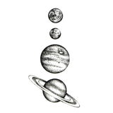 Tatouage temporaire planète: Saturne, Uranus, Neptune, Vénus, La terre, lune, Mars, Jupiter