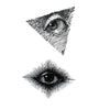 Tatouage ephemere - d'yeux dans un triangle et losange - œil, oeil