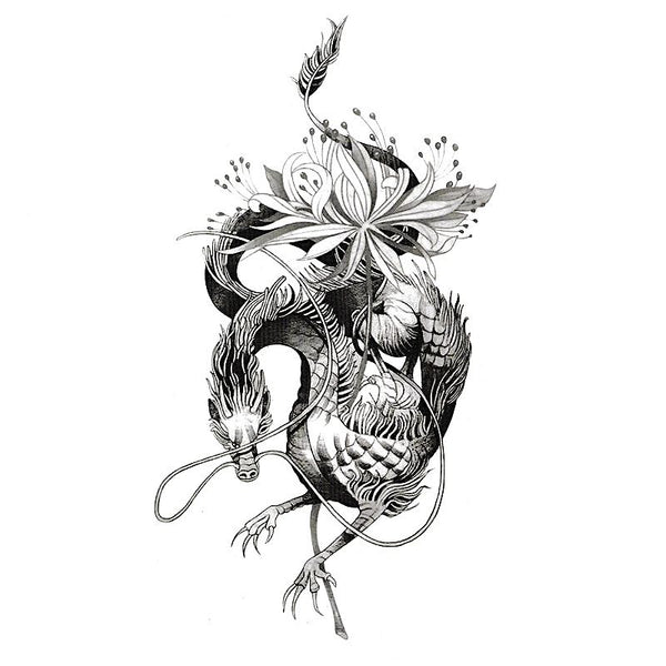 Tatouage éphémère phœnix dragon traditionnel Japonais - Skindesigned