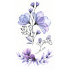 Faux tatouage ephemere douceur florale - fleur bleue et violette 