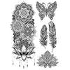 Tatouage ephemere - Totem floral Papillon, plumes, mandala, lotus skindesigned