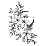 Tatouage éphémère - Pivoine et fleurs - Faux tatouage par Skindesigned