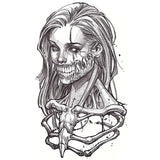 Tatouage ephemere - Femme zombie (mort vivant) façon walking dead par Skindesigned