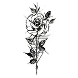 Tatouage ephemere - Roses géométriques - Faux tatouage, temporaire skindesigned