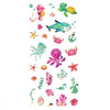 Faux tatouage enfants  thème de la mer avec: baleine, hippocampe, méduse, crabe, coquillages, algue, corail, poisson et ancre marine Skindesigned