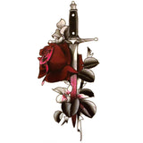Tatouage ephemere dague et rose | Tatouage poignard coeur Skindesigned