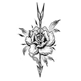 Tatouage éphémère (temporaire) - Flèche transperçant une rose. Skindesigned
