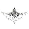 Tatouage ephemere Rose underboobs pendentifs, Sous ou entre les seins, Skindesigned