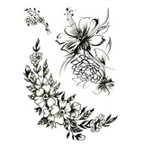 Tatouage éphémère (temporaire) de fleurs et lys