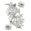 Tatoutage éphémère (temporaire) pivoine et fleurs de lotus femme skindesigned