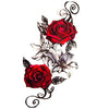 Tatouage éphémère (temporaire) de roses rouges et lys, faux tatouage ephemere