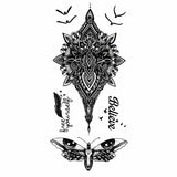 Tatouage ephemere - Totem floral, papillon et citation - Free yourself (libères toi) et Believe (croire). Skindesigned